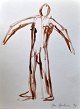 Gislason, Jon (1955 - ) Denmark: A naked man. Tusch on paper. Signed 1997. 32 x 24 cm.Unframed.