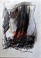 Skovgaard, Peter (1960 -) Denmark: Composition. Crayon on paper. Signed. 30 x 21 cm.Unframed.
