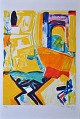 Blaabjerg, Lise (1939 - 2020) Denmark: A city, France. Color lithography. 55 x 38 ...