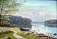 Danish artist (19th century): A fjord. Oil on canvas. Signed: R. Rasmussen. 23.5 x 34 ...