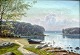 Danish artist 
(19th century): 
A fjord. Oil on 
canvas. Signed: 
R. Rasmussen. 
23.5 x 34 ...