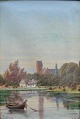 Danish artist 
(20th century): 
A fishing man. 
Oil on canvas. 
Signed: CH 
1902. 33 x 22 
cm.
Framed ...