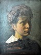 Knippel, Carl 
Hermann (1867 - 
1956) Denmark: 
Female 
portrait. Oil 
on painter's 
cardboard. 
Signed ...