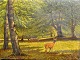 Danish artist 
(19th century): 
A deer in a 
forest. Oil on 
canvas. 
Indistinctly 
signed. 45 x 62 
...