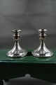 Pair of 
candlesticks of 
Danish sterling 
silver on oval 
filled stand. 
Both are in a 
good used ...