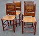 Set of 4 salon 
chairs, 
Schleswig - 
Holstein, 19th 
century In 
painted pine 
with mahogany 
backs ...