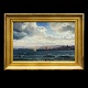 C. F. Sørensen, 
Denmark, 
1818-79
Seascape with 
small ships
Signed
Visible size: 
29x45cm. With 
...