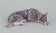 Bing & Grøndahl porcelænsfigur af liggende schæferhund.