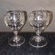 Pair of wine glasses with handmade engraved grape and leave decoratios.. Made in the 19th ...