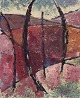 Thelma Åkerman 
(1904-1996), 
Swedish artist. 
Oil on canvas. 
Abstract 
landscape with 
thick, ...