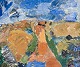 Erik Hallgren 
(1910-2000), 
Swedish artist. 
Oil on canvas. 
Abstract 
landscape with 
thick, ...