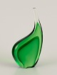 Per Lütken for Holmegaard. Sculpture in green art glass. Organic shape.