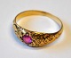 14 carat gold ring with ruby, Joseph Warisch's Successor 1937 - 1948, Copenhagen, Denmark. ...