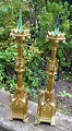 Pair of French 
gilt bronze 
church 
candlesticks, 
19th century. 
Gothic style. 
Height: 57 cm.