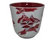 Royal Copenhagen unique red and white porcelain flowerpot.Designed and signed by Thorkild ...