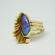 Anette Kræn; Ring of 14k gold with big Opal. Ring size 60.H. 3,1 cm.Stamped "Anette ...