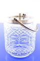 Biscuits bucket of clear glass with a grinding, with steel mounting. Height without handle  15,2 ...