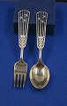 Michelsen Set Weihnachtslöffel und Gabel 1937 aus 
vergoldet Sterling Silber.