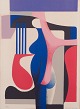 Georgi Daskaloff (1923-2005), Bulgarian artist. Color lithograph on paper.Cubist ...