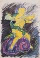 Nina Kleivan, 
Norwegian-
Danish artist, 
born 1960. 
Gouache on 
paper.
Depiction of 
putti with ...
