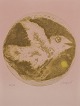 James Coignard, French artist. Color lithograph on paper.Bird.Late 20th century.Signed in ...