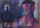 Bertil Wahlberg 
(1923-1980), 
listed Swedish 
artist. Pastel 
on paper.
Figurative 
composition in 
...