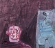 Pär Lindblad 
(1907-1981), 
well listed 
Swedish artist. 
Gouache on 
paper.
Abstract 
figurative ...