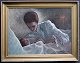 Gade, Arling (1919 - 2011) Denmark. Mother with child. Oil on masonite. Signed. 64.5 x 85 ...