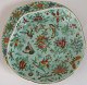 Leaf-shaped 
Canton dish, 
China, 19th 
century. Gray 
chipping with 
green overlay, 
polycrom, ...