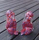 Murano Glas, Paar sitzende Hunde 10cm