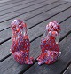 Murano glass, pair of dog sitting 10cm