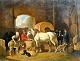 Heynenin, W 
(19th century): 
People work in 
a stable. Oil 
on canvas. 
Signed. 30 x 41 
cm.
Framed: ...