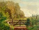 Müller, 
Caroline Amalie 
(1843 - 1923) 
Denmark: A 
fence at 
Fredensborg. 
Oil on canvas. 
Signed ...