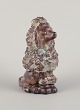EGO Lidköping, Stoneware, Sweden. Ceramic figure of a standard poodle. Glazed in brownish-green ...