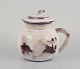 Gerard Hofmann (1917-1965), French ceramicist, own workshop. Large teapot in 
unique ceramics. Earth-toned glaze. Handmade.