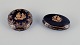Limoges, France. Two covered jars in porcelain, one oval, decorated with 22-karat gold leaf and ...