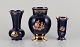 Limoges, France. Three porcelain vases decorated with 22-karat gold leaf and beautiful royal ...