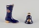 Limoges, 
France. 
Porcelain boot 
and table bell 
decorated with 
22-karat gold 
leaf and a 
beautiful ...