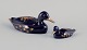 Limoges, France. Two porcelain ducks decorated with 22-karat gold leaf and a beautiful royal ...