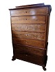 High mahogany chest of drawers with 7 drawers from around the 1840s. Will be inspected at the ...