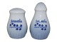 Bing & Grondahl Blue Tone, salt shaker and pepper shaker with logo from Skandia Nordisk ...