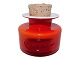 Holmegaard Palet, Red Palet spice jar with the text "Allehånde".Designed by Michael Bang in ...