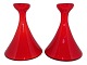 Holmegaard Carnaby, red trumpet shaped vase.Designed by artist Per Lütken in 1968.Height ...