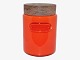 Holmegaard Palet, red lidded jar with no text.Designed by Michael Bang in 1970.Height ...