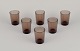 Vereco, Frankrig. A set of six small drinking glasses in smoked art ...