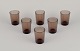 Vereco, 
Frankrig. A set 
of six small 
drinking 
glasses in 
smoked art ...