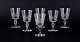 A set of six 
mouth-blown 
French white 
wine glasses in 
...
