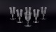 A set of six 
mouth-blown 
French red wine 
glasses in ...