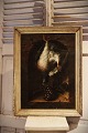 Fine 19th century oil painting on canvas, Nature morte / Stilleben of dove and grapes. The ...