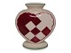 Aluminia, red Christmas heart vase.Factory first.Height 7.5 cm.There are crazings in ...